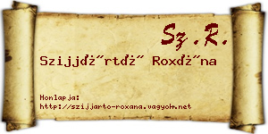 Szijjártó Roxána névjegykártya
